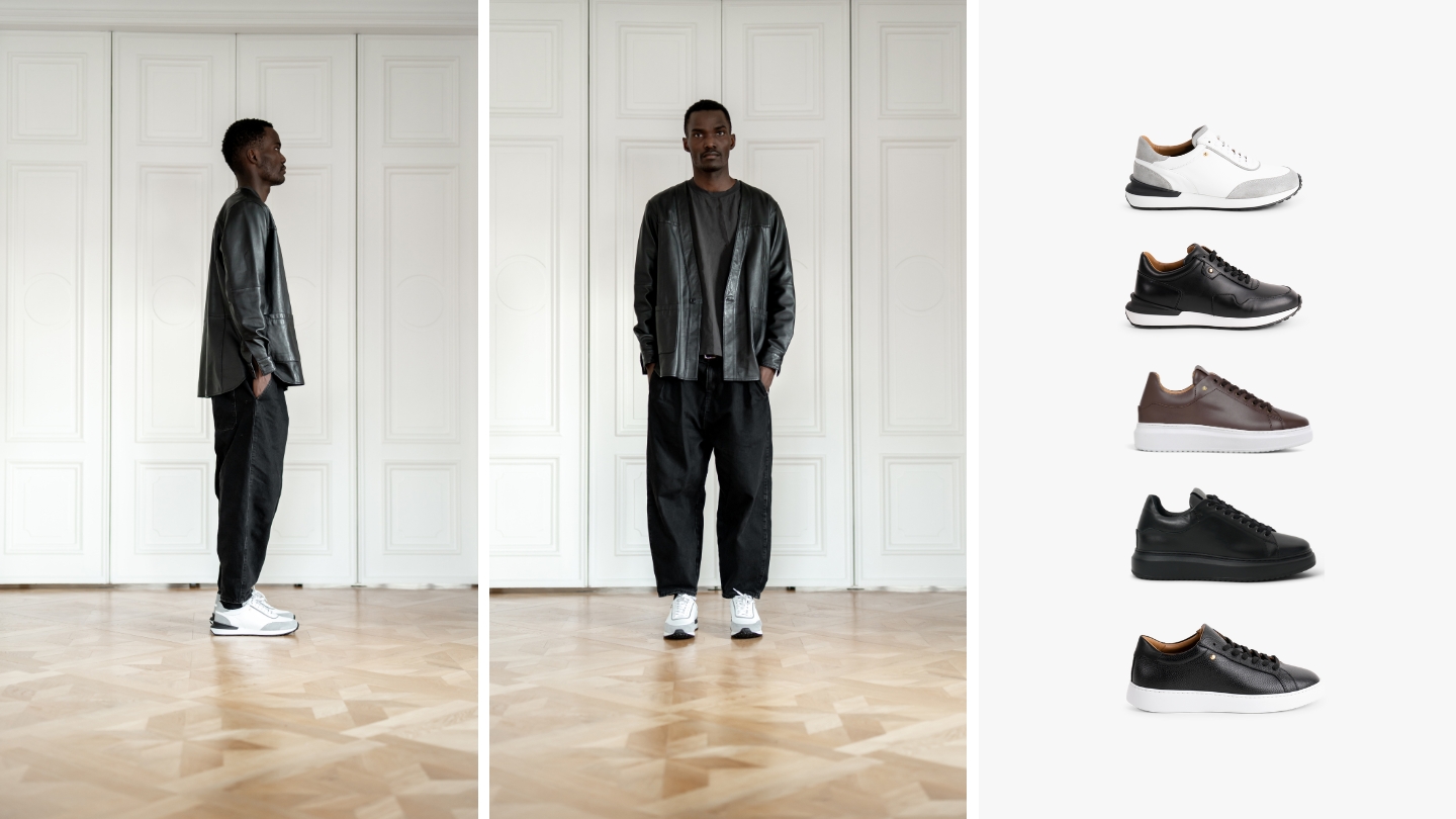 Vita herrsneakers för vår och sommar | Uttagbara ortopediska inlägg | Stinaa.J Officiell Butik